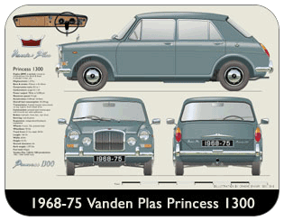 Vanden Plas Princess 1300 1968-75 Place Mat, Medium
